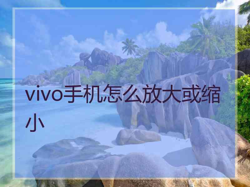 vivo手机怎么放大或缩小