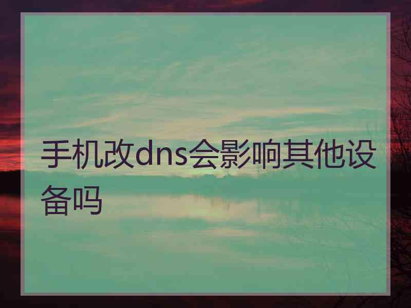 手机改dns会影响其他设备吗