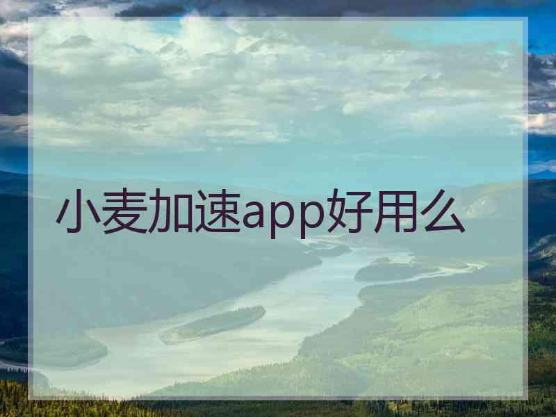 小麦加速app好用么