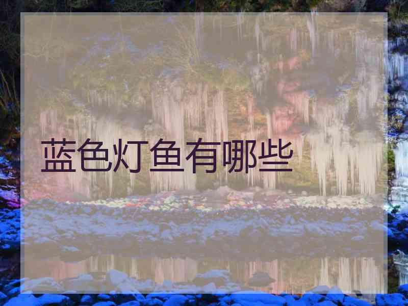 蓝色灯鱼有哪些