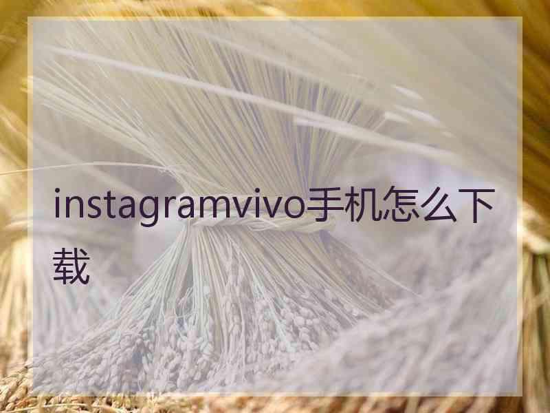 instagramvivo手机怎么下载