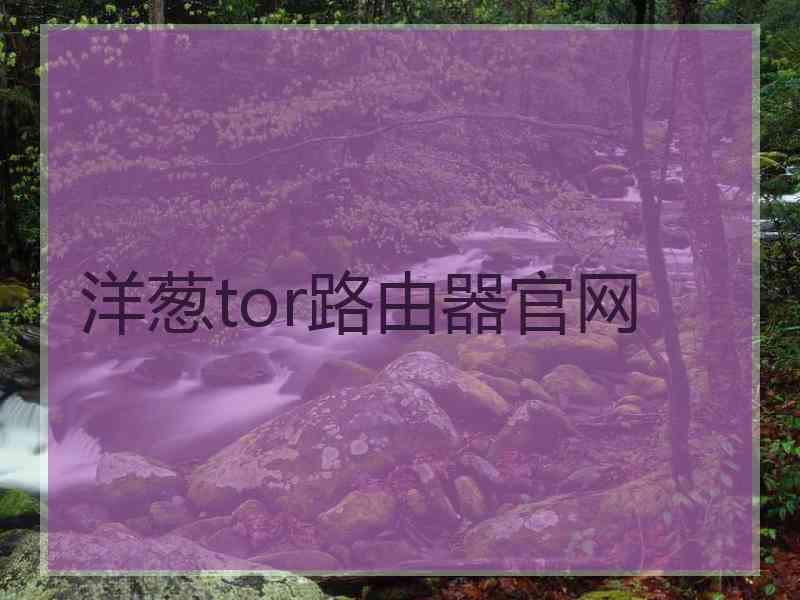 洋葱tor路由器官网