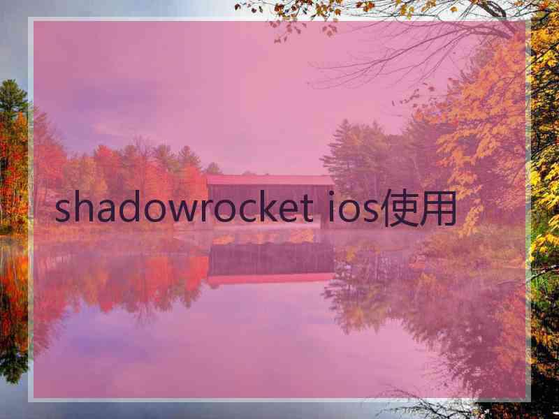 shadowrocket ios使用