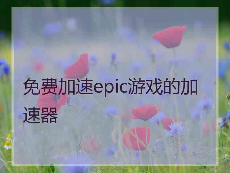 免费加速epic游戏的加速器