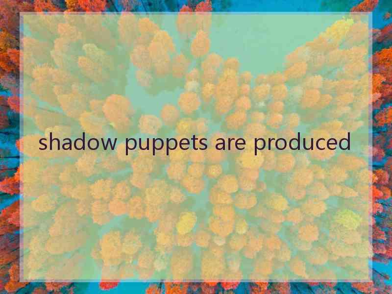 shadow puppets are produced