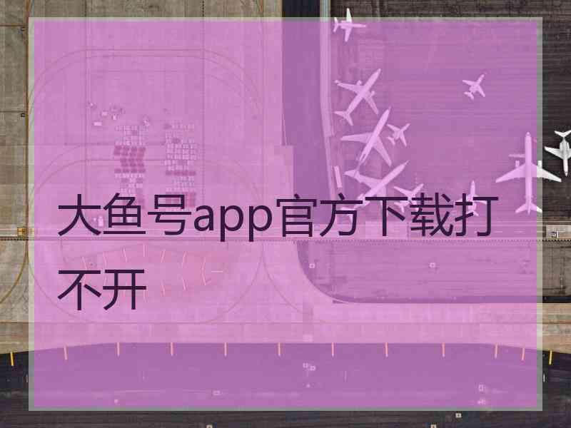 大鱼号app官方下载打不开