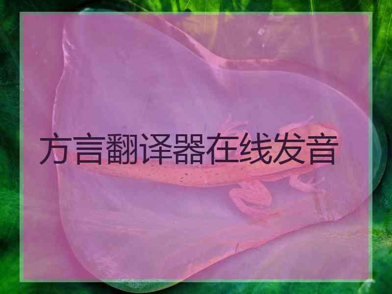 方言翻译器在线发音