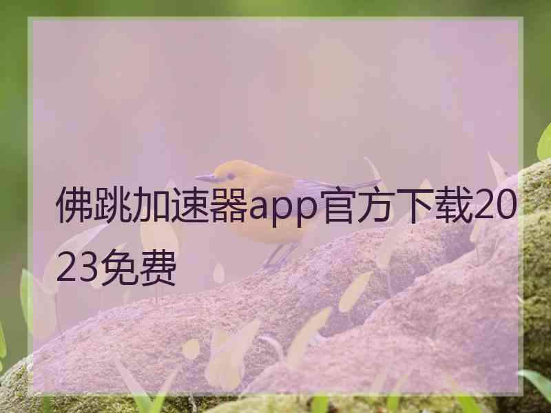 佛跳加速器app官方下载2023免费