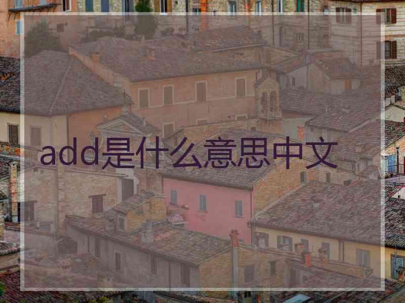 add是什么意思中文