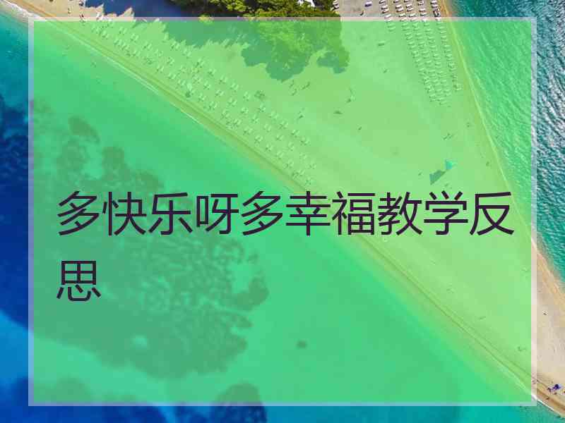 多快乐呀多幸福教学反思