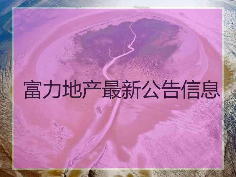 富力地产最新公告信息