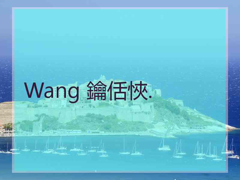 Wang 鑰佸悏.