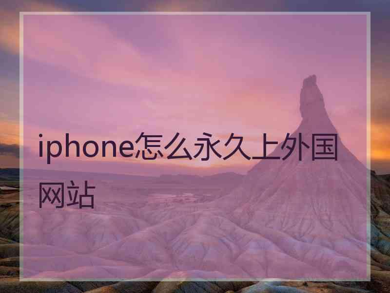 iphone怎么永久上外国网站