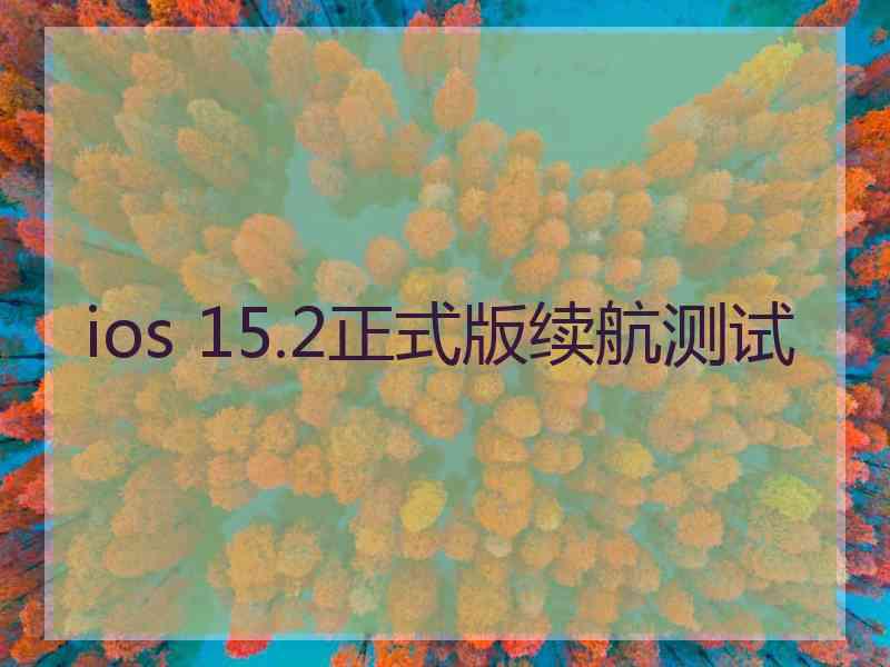 ios 15.2正式版续航测试