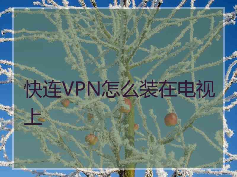 快连VPN怎么装在电视上