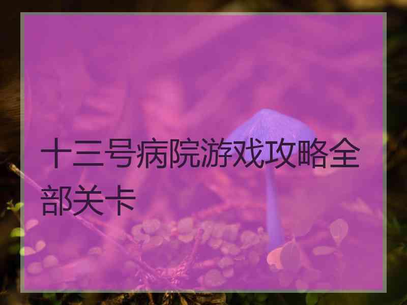 十三号病院游戏攻略全部关卡