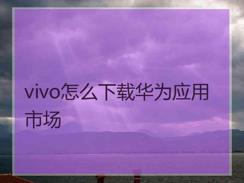 vivo怎么下载华为应用市场