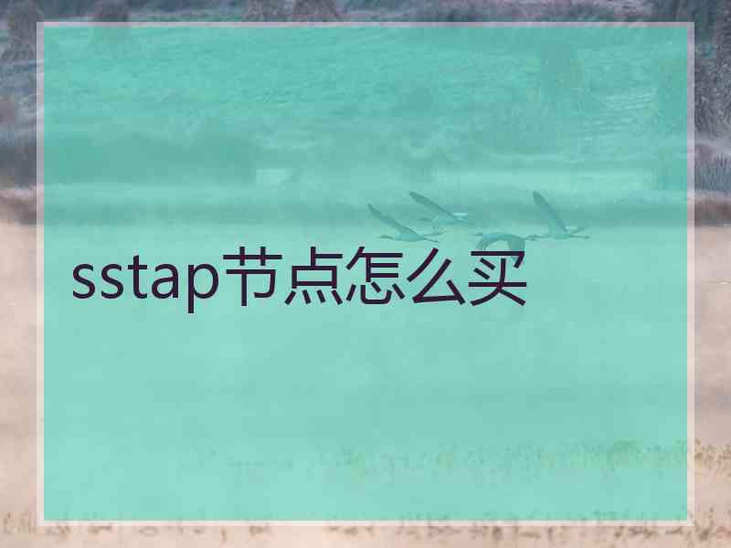 sstap节点怎么买