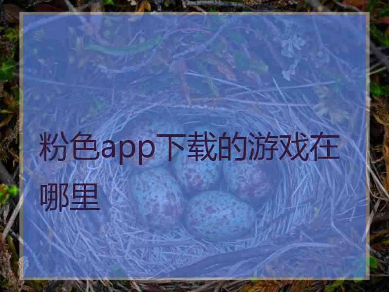 粉色app下载的游戏在哪里