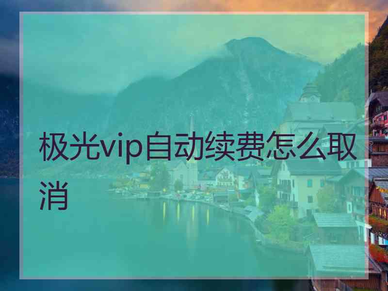 极光vip自动续费怎么取消