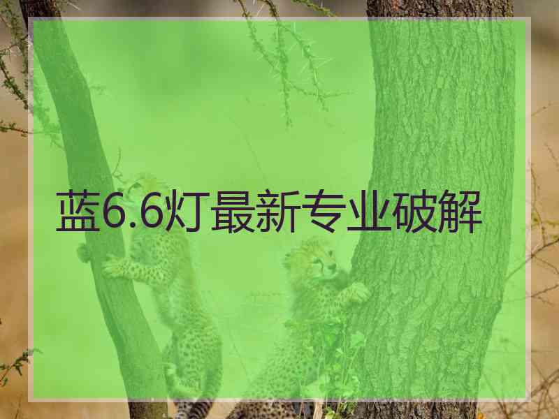 蓝6.6灯最新专业破解