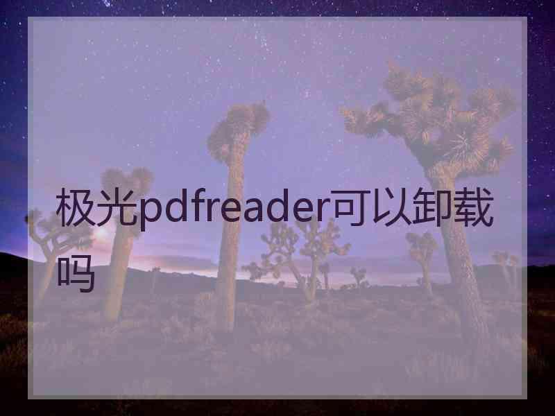 极光pdfreader可以卸载吗