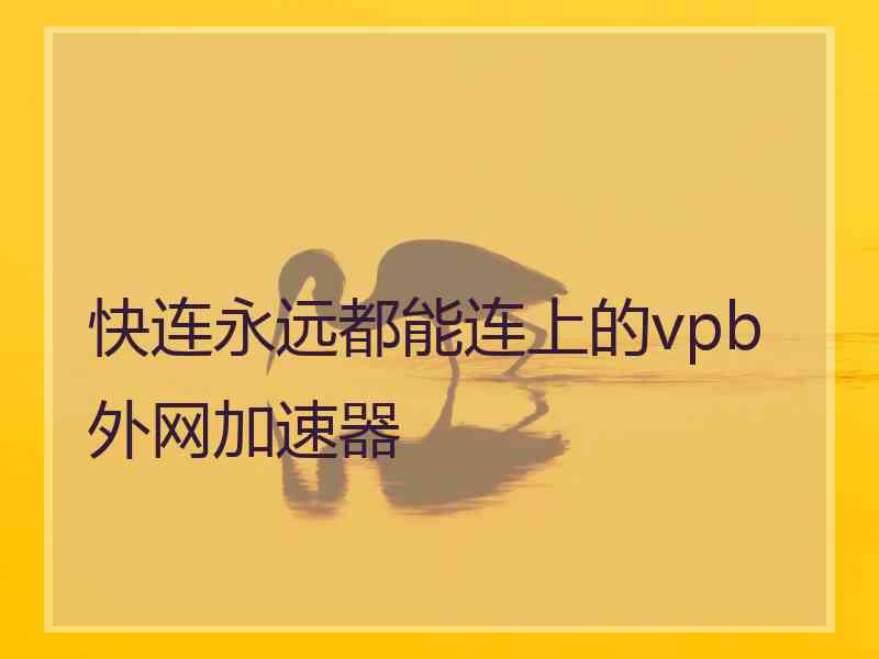 快连永远都能连上的vpb外网加速器