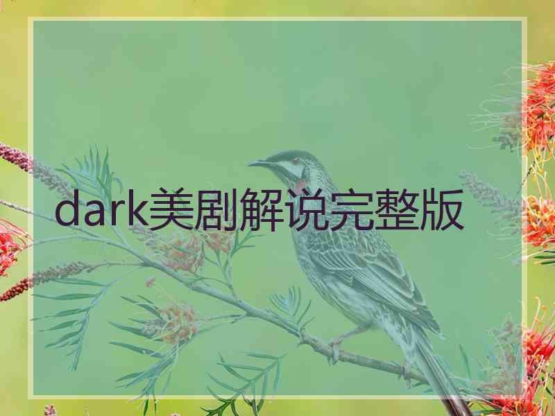 dark美剧解说完整版