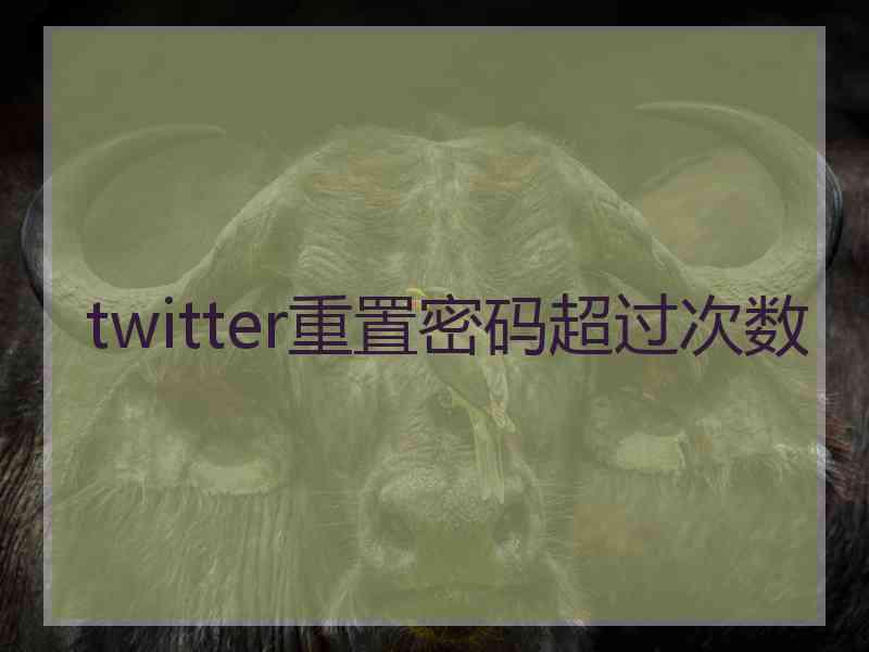 twitter重置密码超过次数