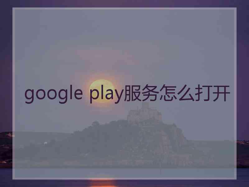 google play服务怎么打开