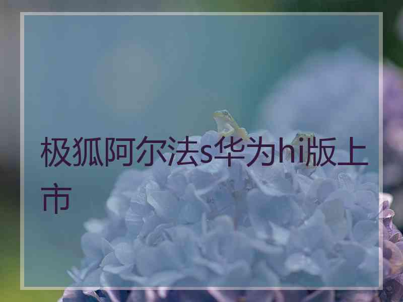 极狐阿尔法s华为hi版上市