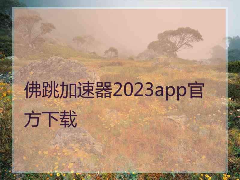 佛跳加速器2023app官方下载