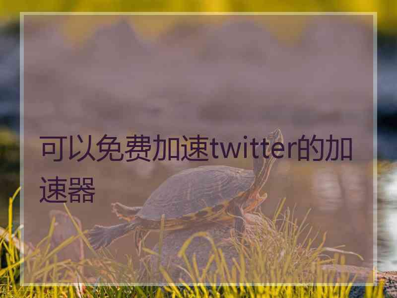 可以免费加速twitter的加速器