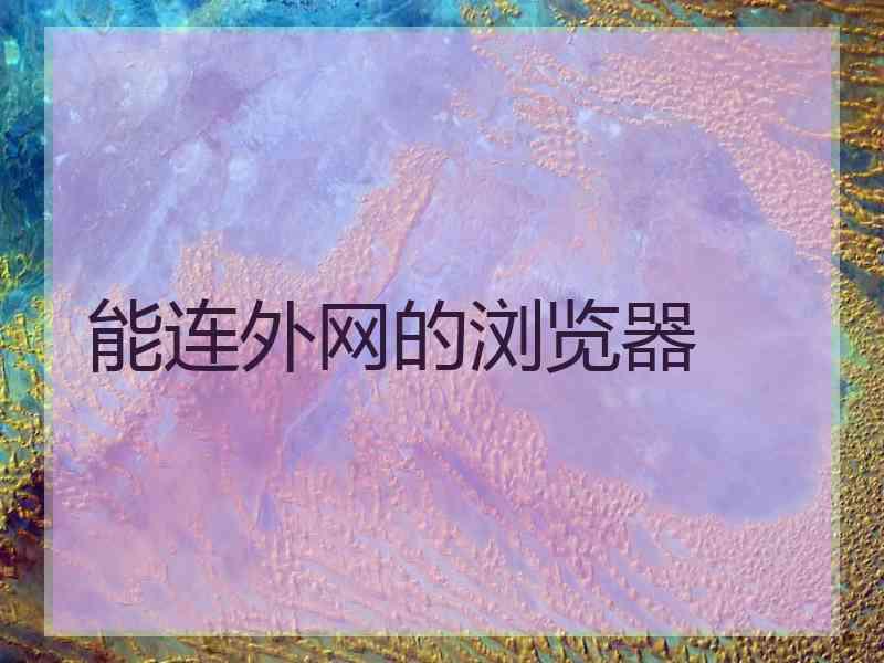 能连外网的浏览器