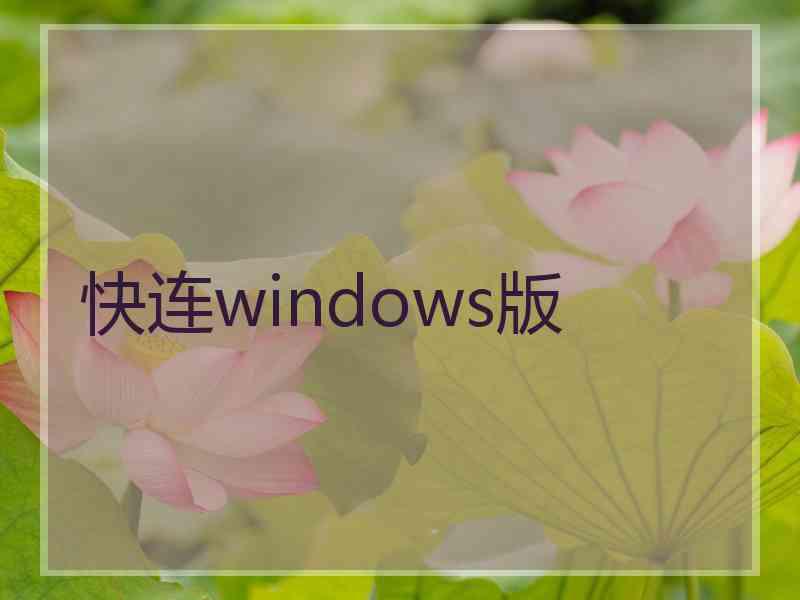 快连windows版