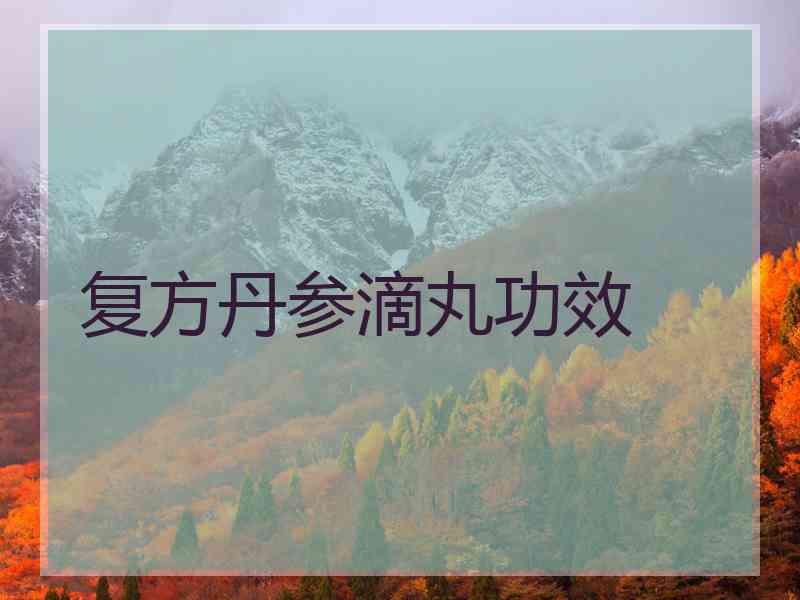 复方丹参滴丸功效