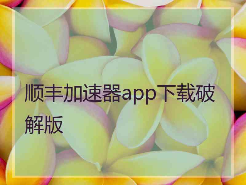 顺丰加速器app下载破解版