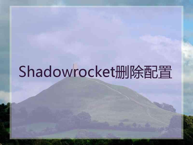 Shadowrocket删除配置