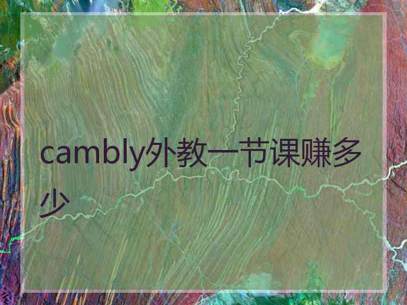 cambly外教一节课赚多少