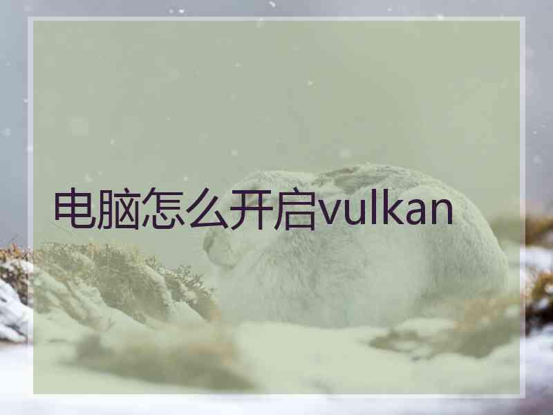 电脑怎么开启vulkan